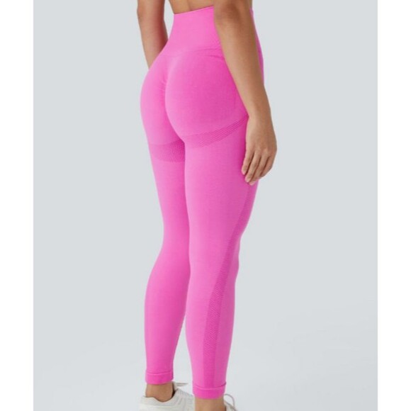 Halara Gray Seamless Flow HW Scrunch Ruched Butt Textured Yoga Leggings LARGE - Picture 2 of 11